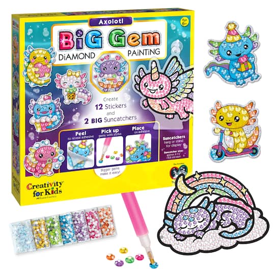 Creativity for Kids® Big Gem Diamond Painting Axolotl